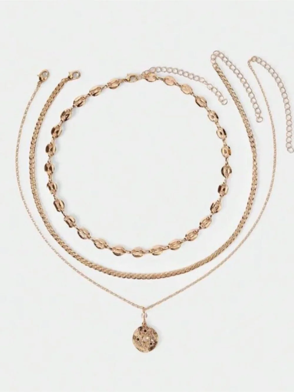 New! Gold Pigs Nose Chain Necklace Stack Set NWOT (4003)